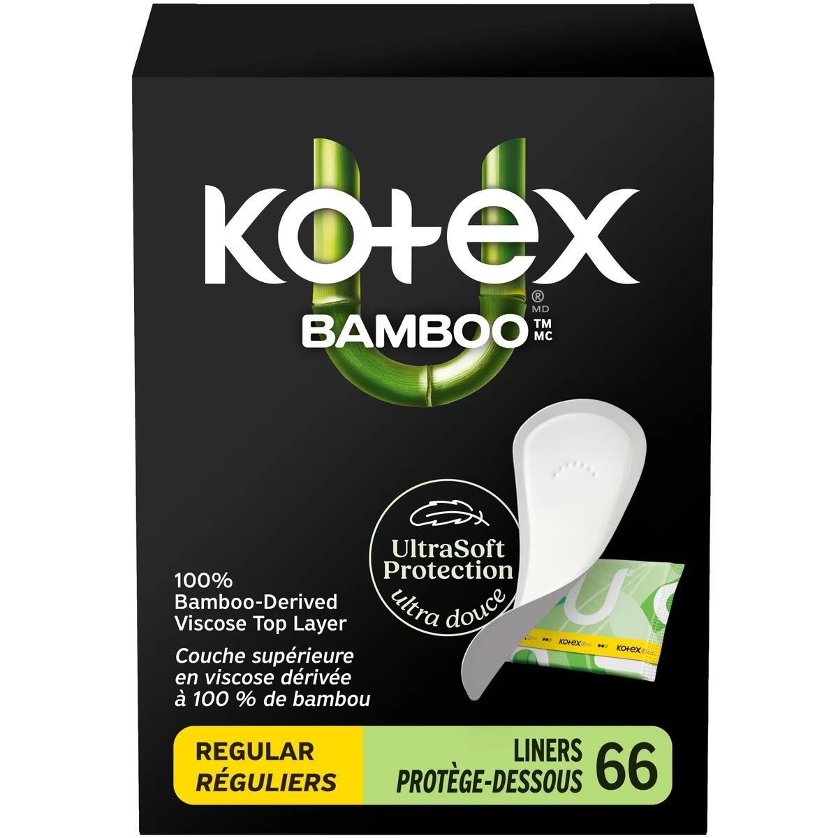Protège-dessous emballés  Bamboo, absorption légère, longueur régulière