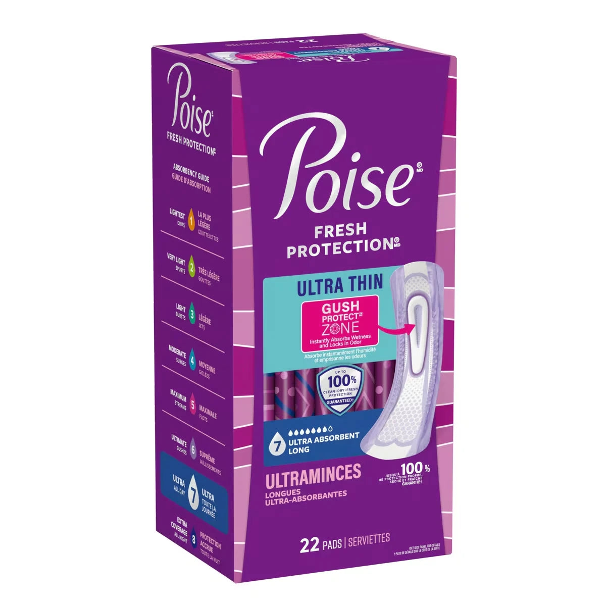 Serviettes ultraminces d’incontinence et d’incontinence en période post-partum  pour fuites urinaires, degré d’absorption suprême à 7 gouttes, longues