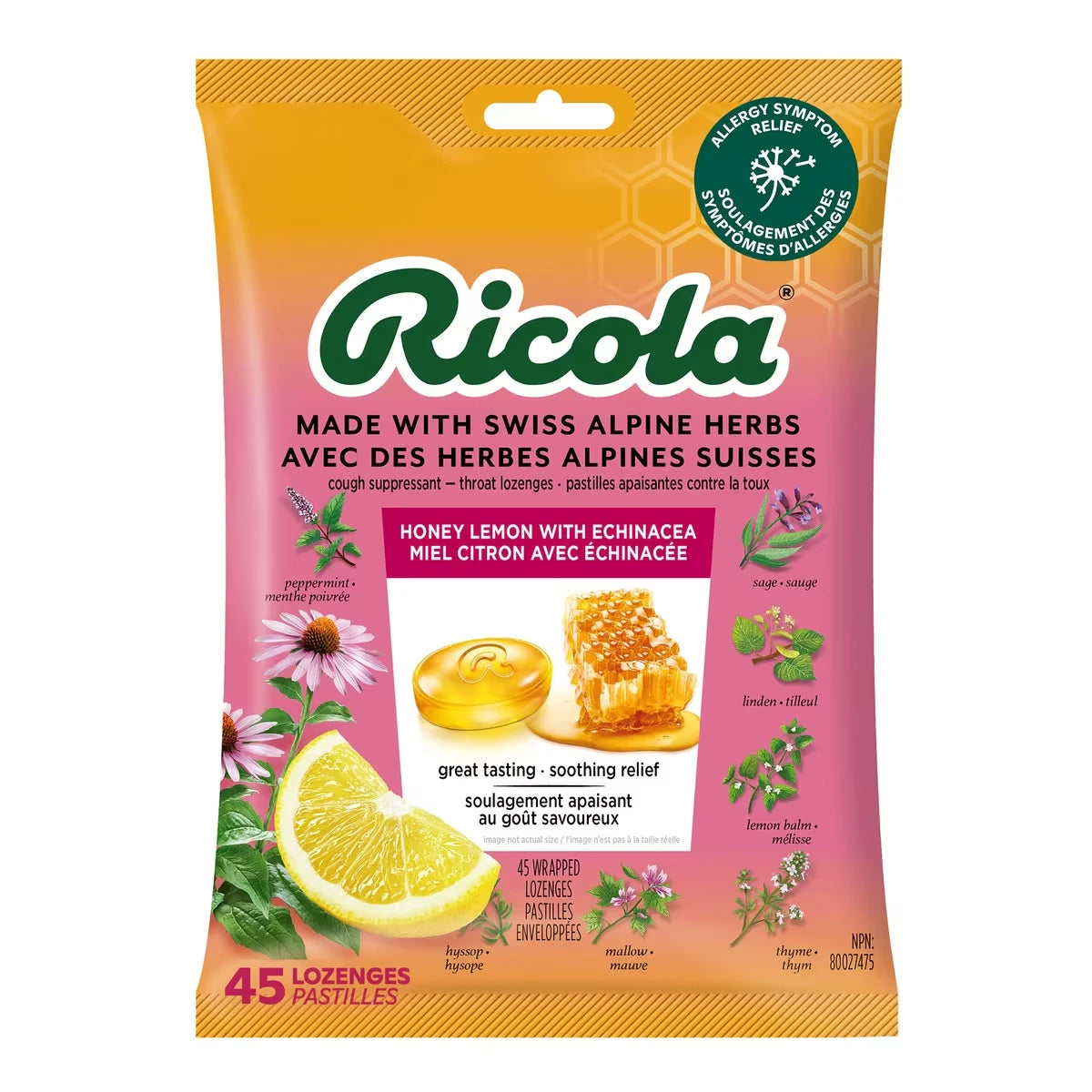 Miel Citron Avec Ech inacee's Sachet Familial Pastilles apaisantes la toux