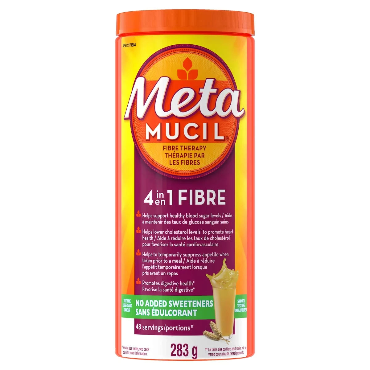 Fibres MultiSanté 3 en 1! Supplément de fibres en poudre, mouture originale, 283 g