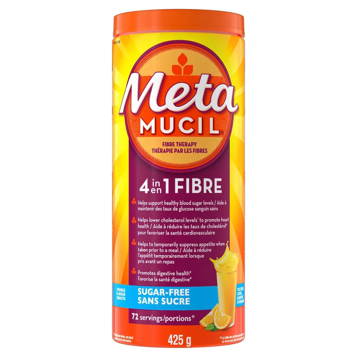 Fibres MultiSanté 3 en 1! Supplément de fibres en poudre, sans sucre, orange, 425 g
