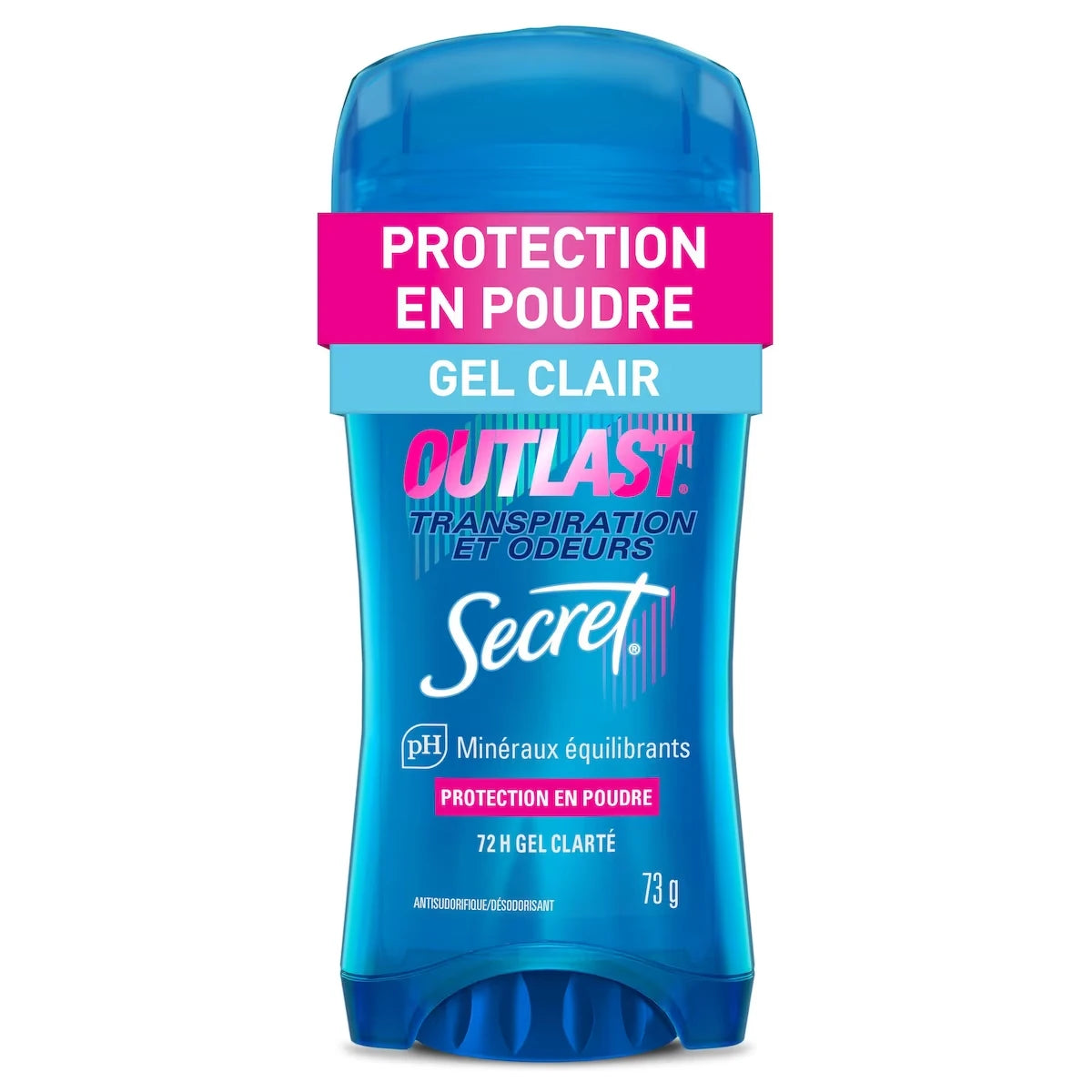 Antisudorifique et désodorisant gel clarté pour femmes Outlast Transpiration et odeurs, parfum Protection en poudre, 73 grammes