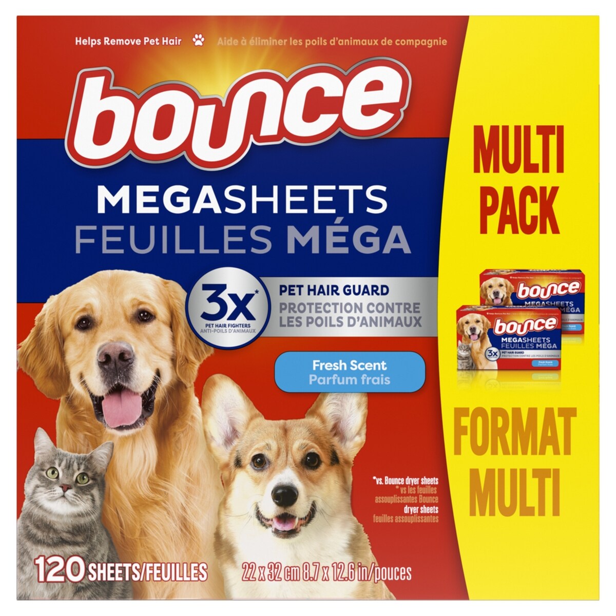 Feuilles assouplissantes méga Pet Hair and Lint Guard