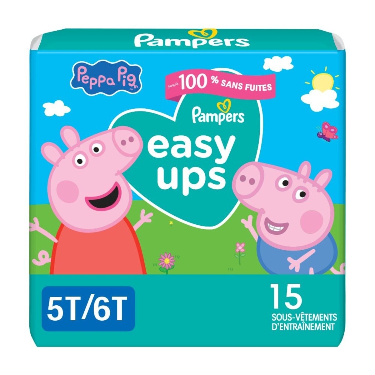 Sous-vêtements d’entraînement Easy Ups à l’effigie de Peppa Pig, taille&nbsp;7 (5T/6T), 15&nbsp;sous-vêtements