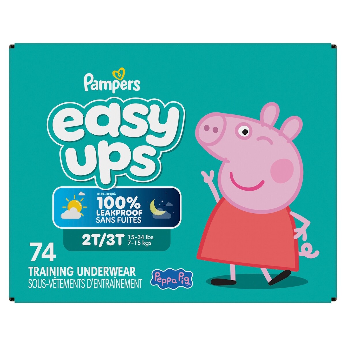 Sous-vêtements d’entraînement Easy Ups, taille 4 2T/3T, filles, 74 sous-vêtements
