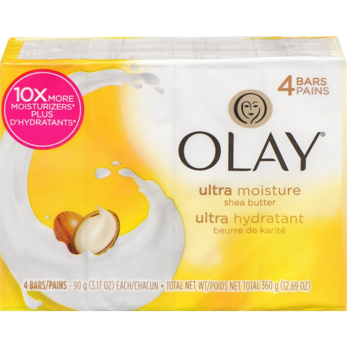 Pain de beauté ultra hydratant Moisture Outlast, Beurre de karité, 90 g, 4 unités