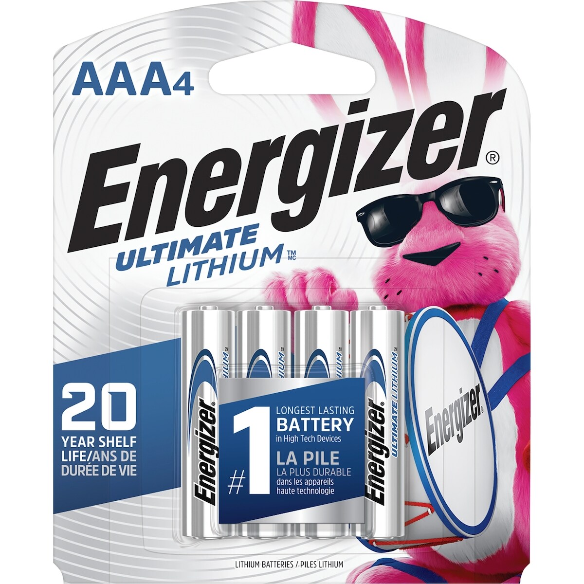 Piles AAA 4 Energizer Ultimate Lithium emballage de 4