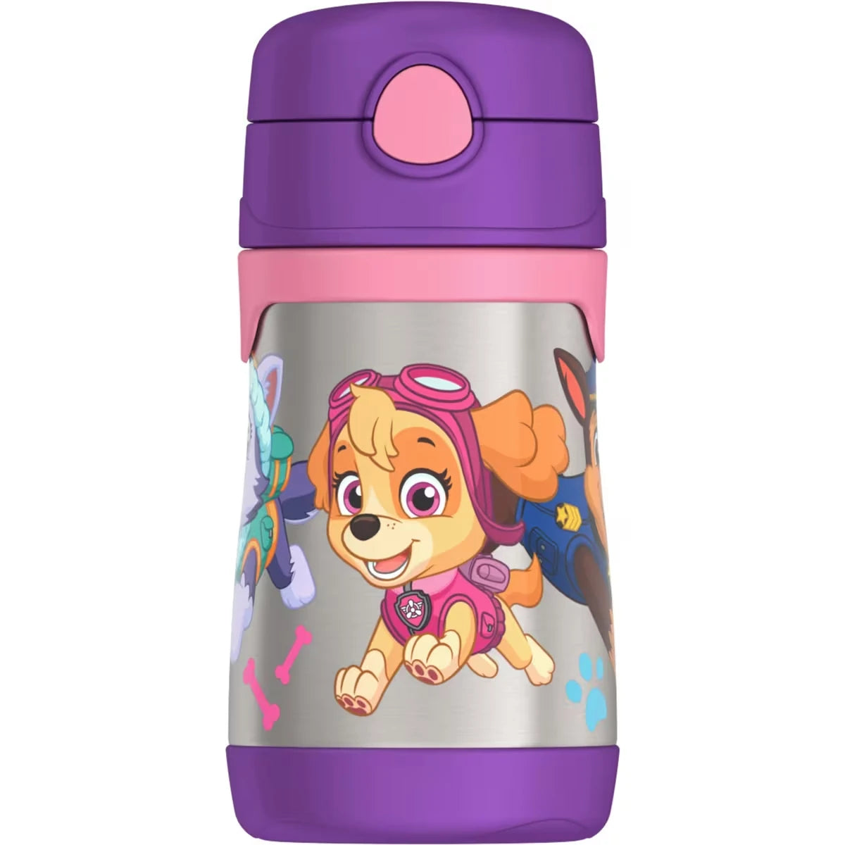 Bouteille d'eau FUNtainer®  de 290 ml avec paille Paw Patrol (Fille)