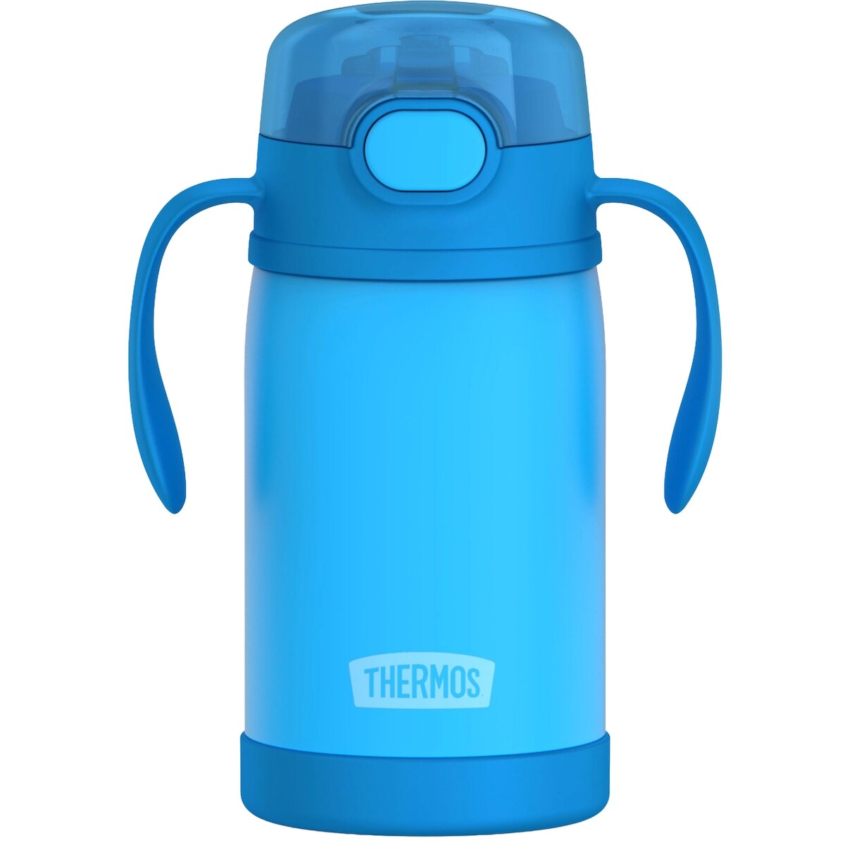 Bouteille à bec en acier inoxydable, double paroi isotherme (290 ml) – Bleu