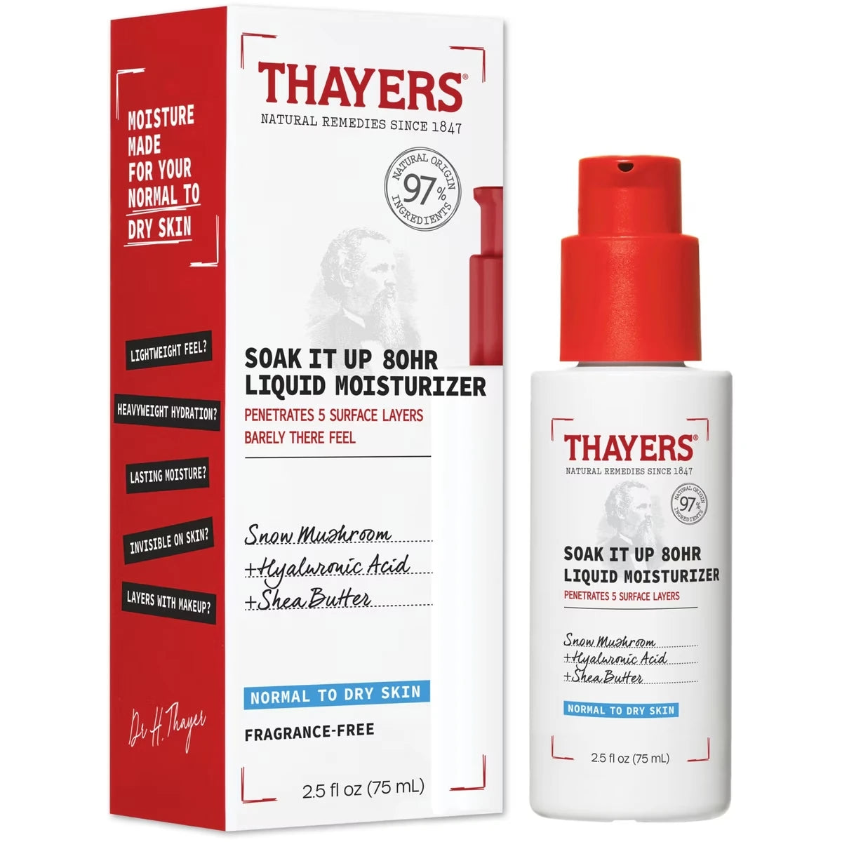 Soak It Up 80HR Liquid Moisturizer, Facial moisturizer with hyaluronic acid and snow mushroom