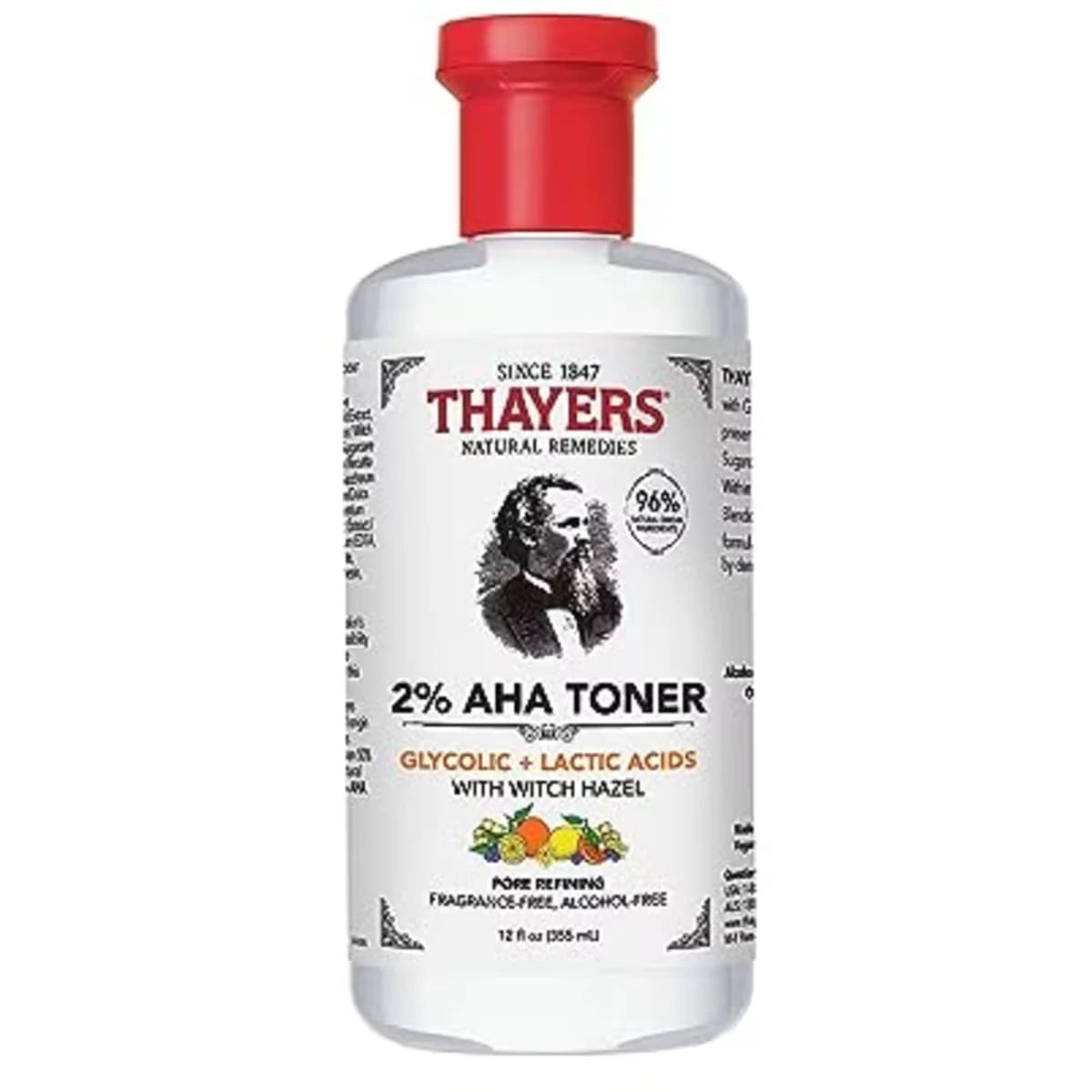 2% AHA Exfoliating Toner with Glycolic Acid, Lactic Acid and Witch Hazel, Smoothing and Pore Refining