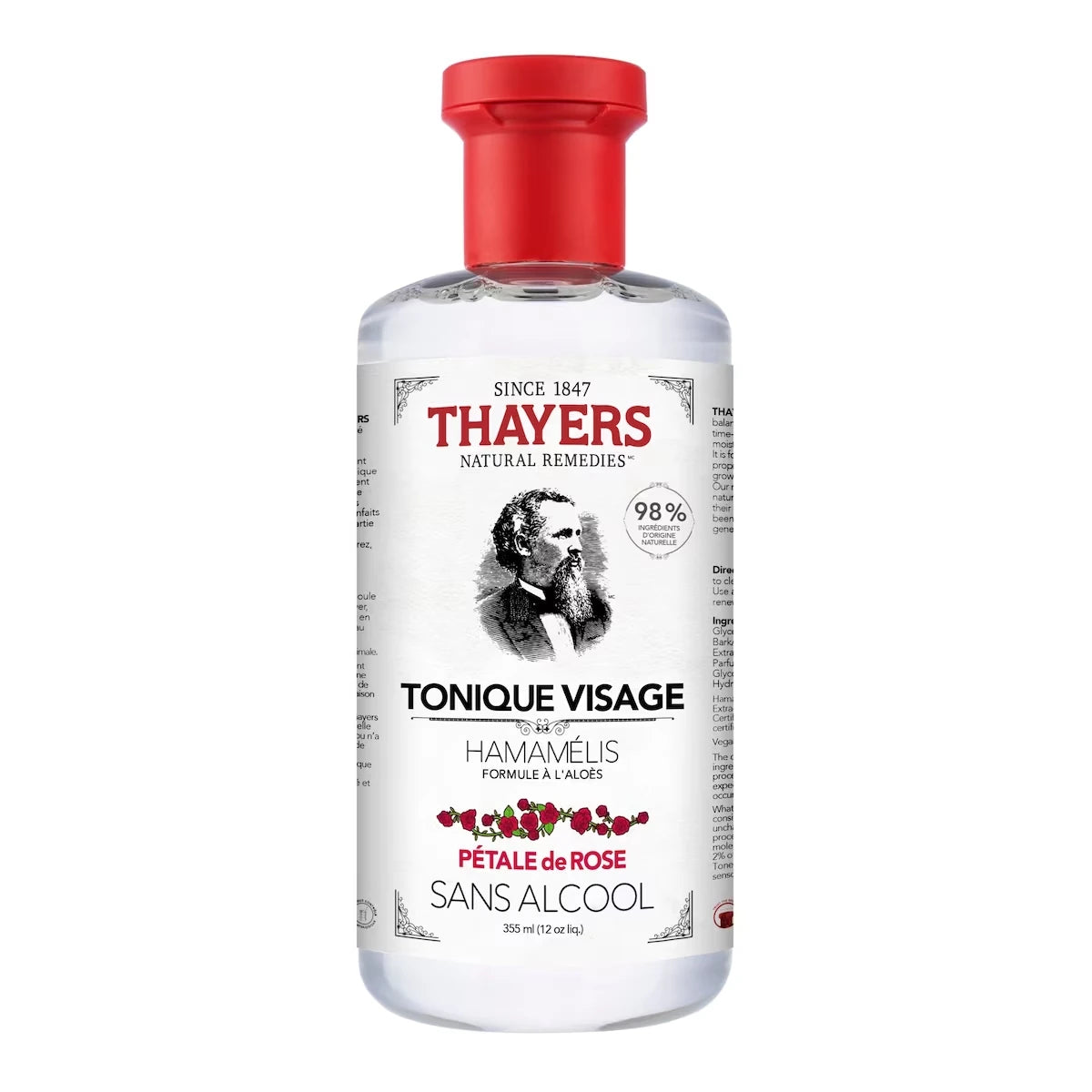 Rose Petal Alcohol Free Witch Hazel Face Toner with Aloe Vera formula 355ml