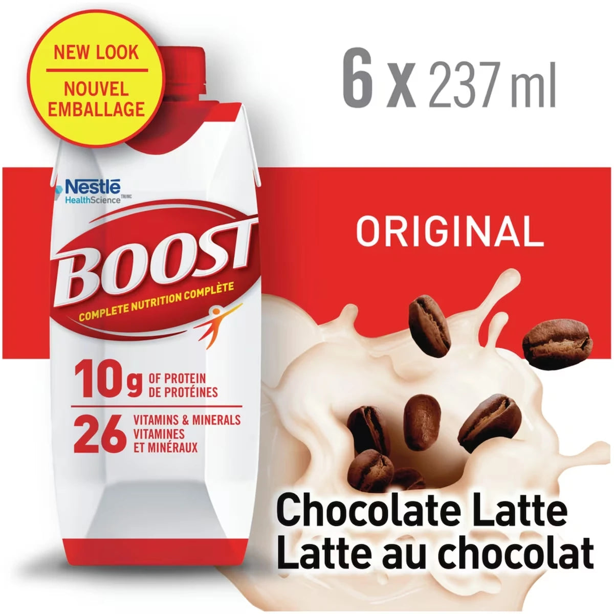 Substitut de repas BOOST® Original, latte au chocolat, emb. de 6, 6 x 237 ml