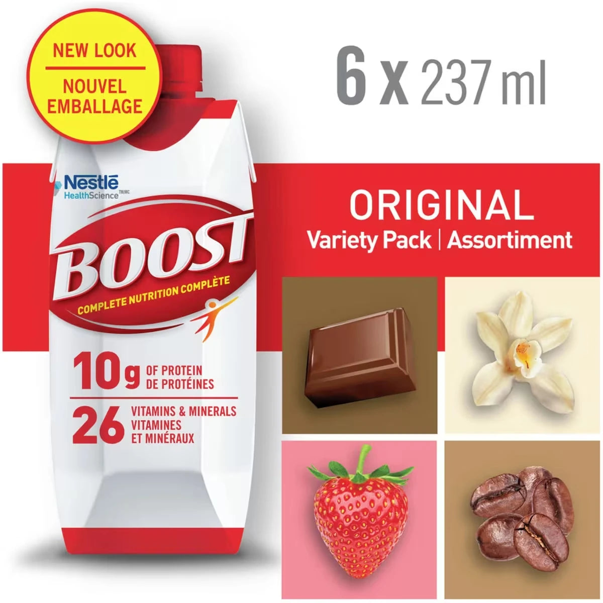 Substitut de repas BOOST® Original, assortiment, emb. de 6, 6 x 237 ml