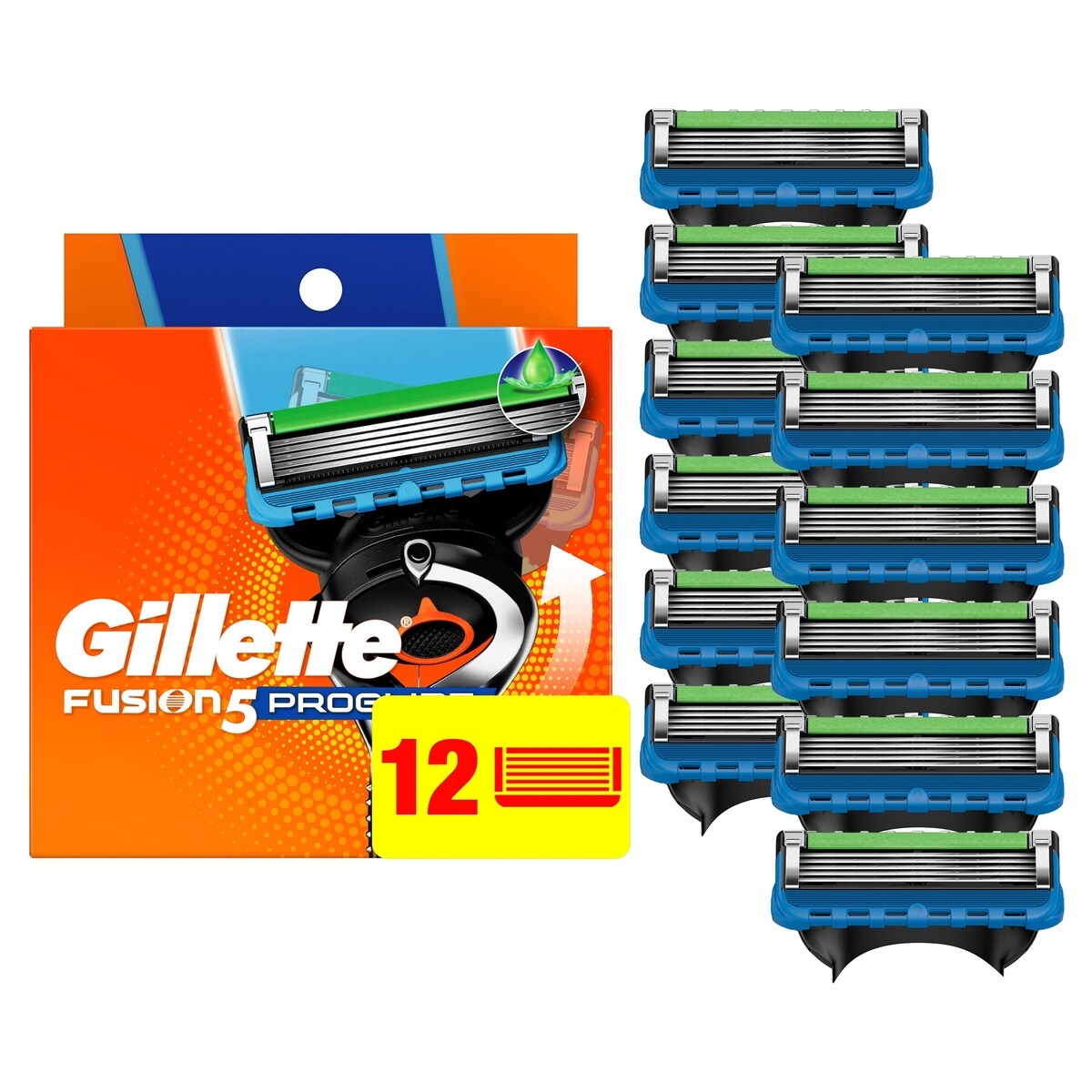Cartouches de rechange de rasoir Fusion5 ProGlide pour hommes, 12 cartouches de rasoir pour manche de rasoir Flex-pivot, cartouches à 5 lames de rasoir, lame de précision pour hommes