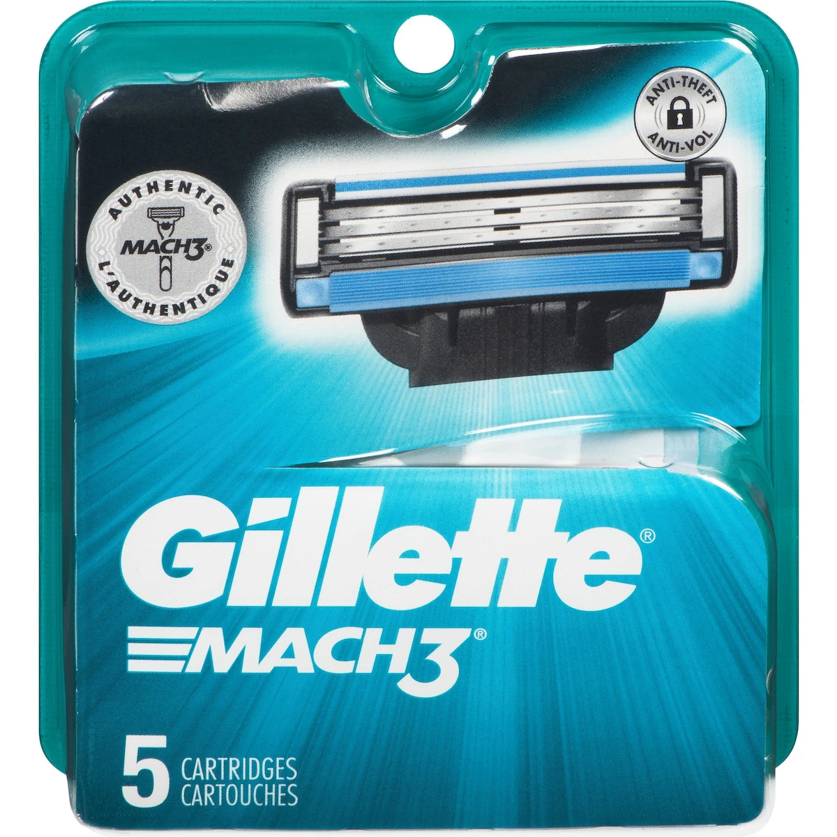 Lames de rasoir pour hommes Mach3, 5 cartouches