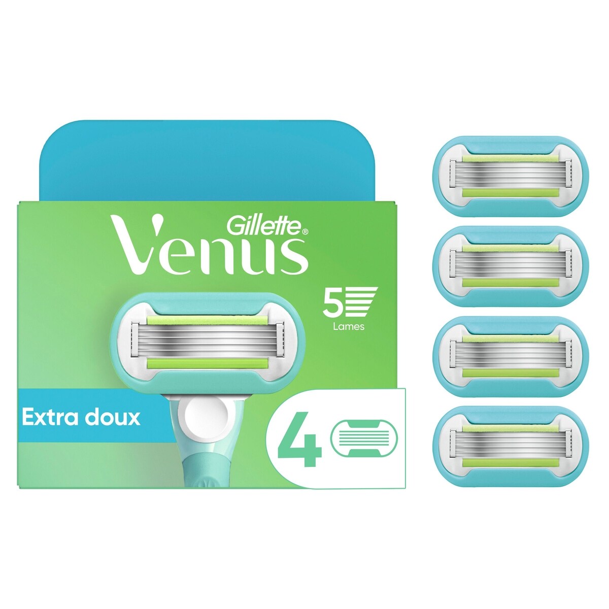 Lames de rasoir Gillette Extra Doux pour femmes, 4 cartouches
