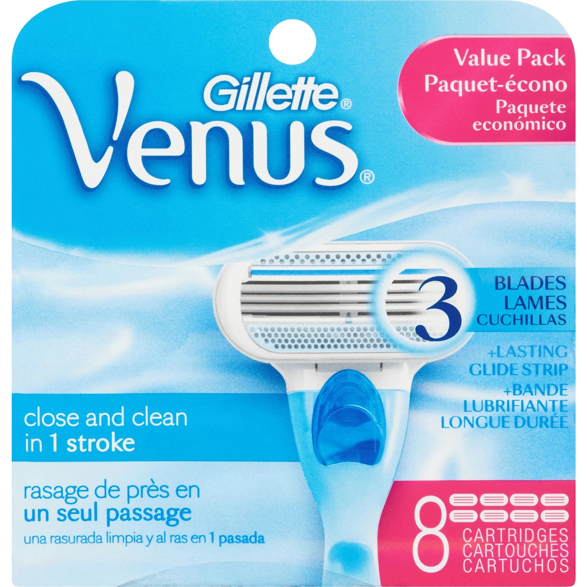 Lames de rasoir Gillette Original pour femmes, 8 cartouches