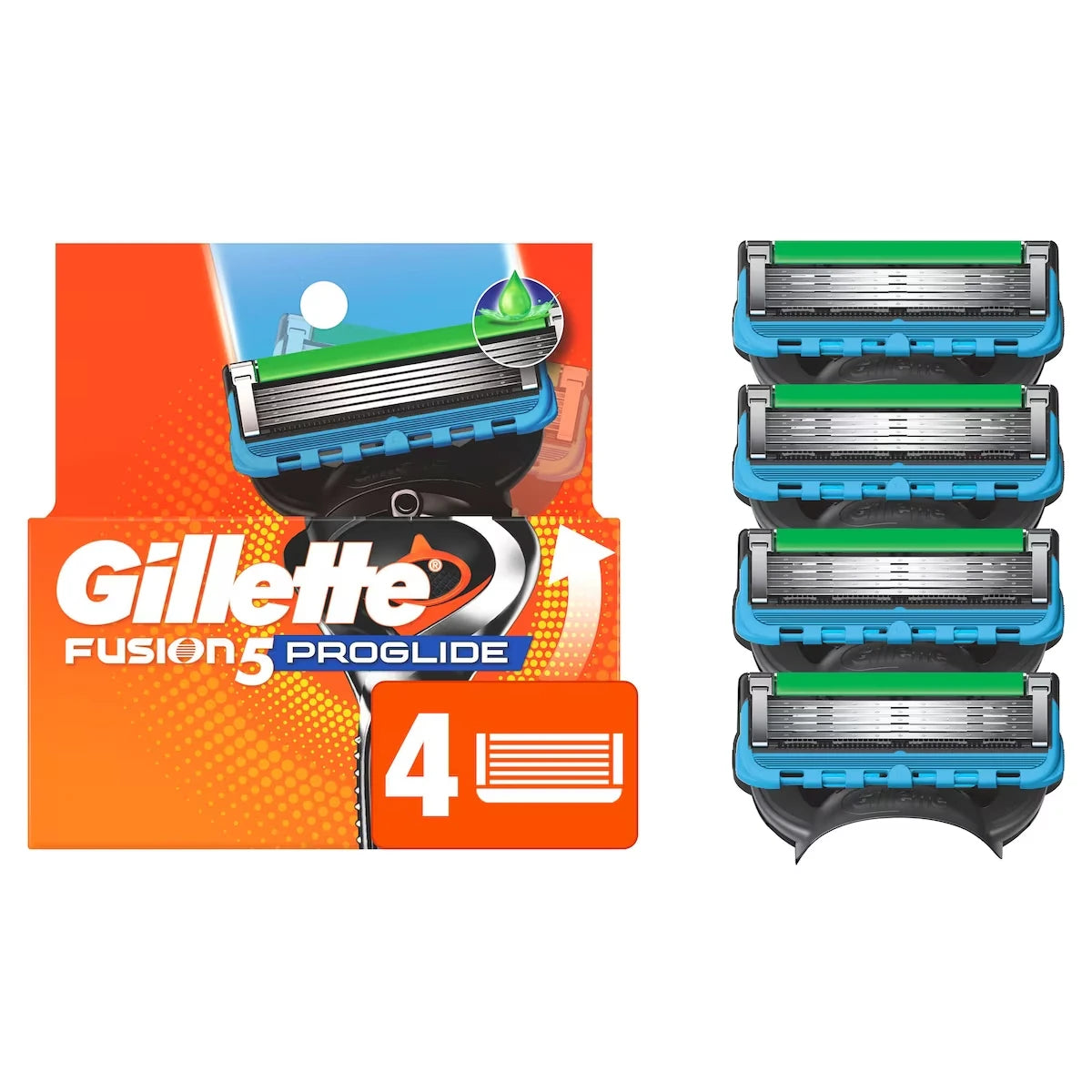 Cartouches de rechange de rasoir Gillette Fusion5 ProGlide pour hommes, 4 cartouches de rasoir pour manche de rasoir Flex-pivot, cartouches à 5 lames de rasoir, lame de précision pour hommes