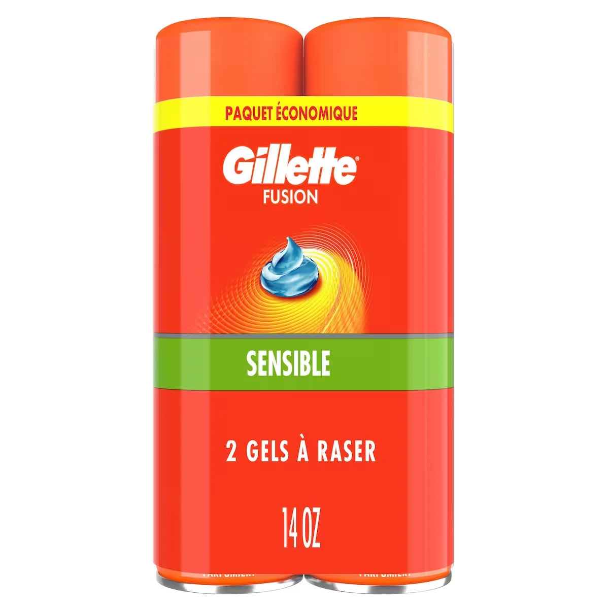 Gel à raser Gillette Fusion5 Hydra Gel Ultra sensible pour hommes, paquet jumelé, 396 g