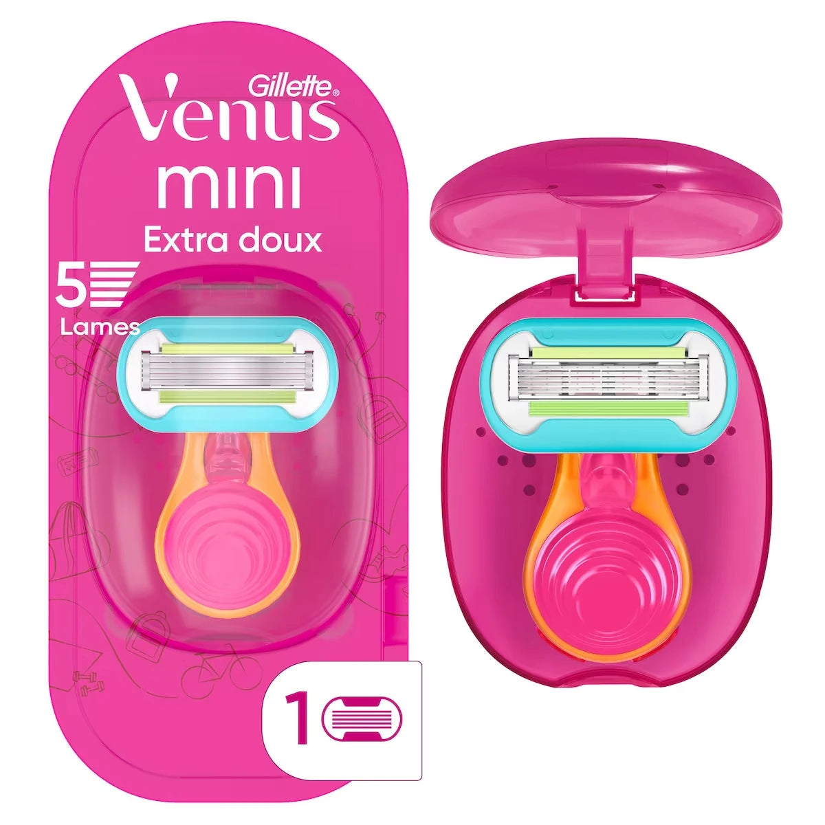 Rasoir Gillette Snap Extra doux pour femmes, 1 manche de rasoir et 1 cartouche de rechange