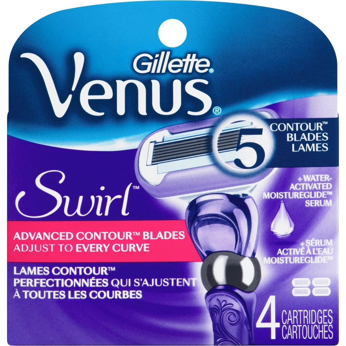 Lames de rasoir Gillette Swirl pour femmes, 4 cartouches