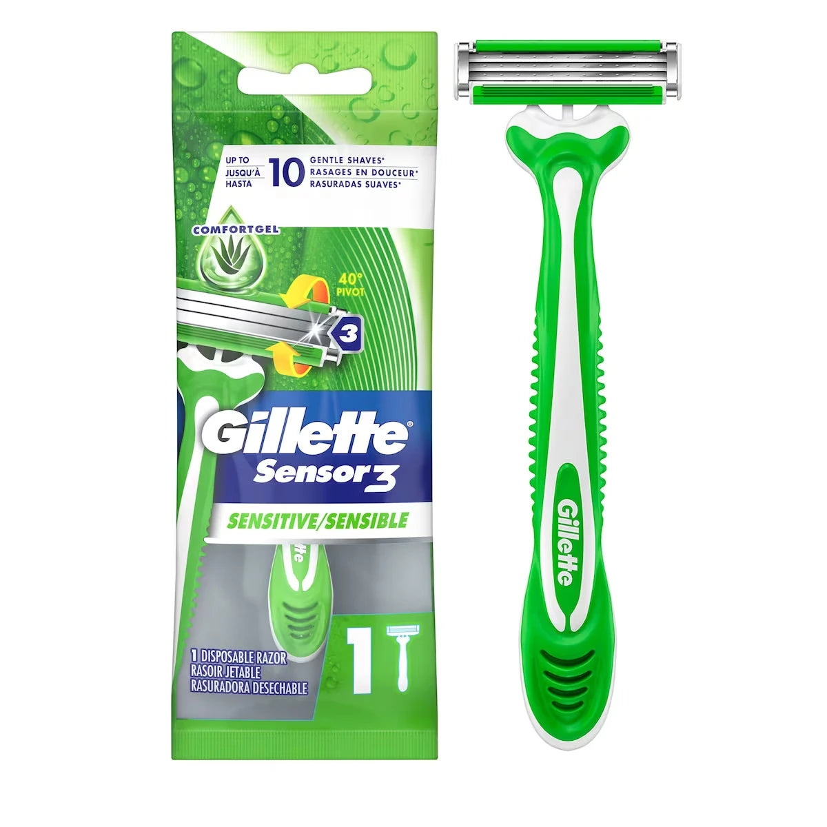 Rasoir jetable pour hommes Sensor3 Sensible, 1 rasoir