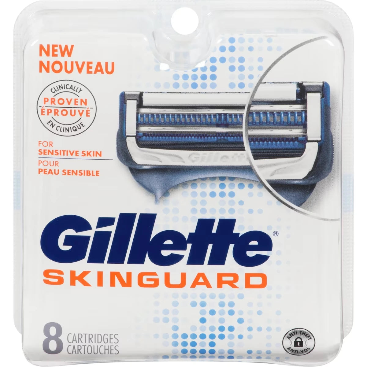 Lames de rasoir SkinGuard pour hommes, 8 cartouches