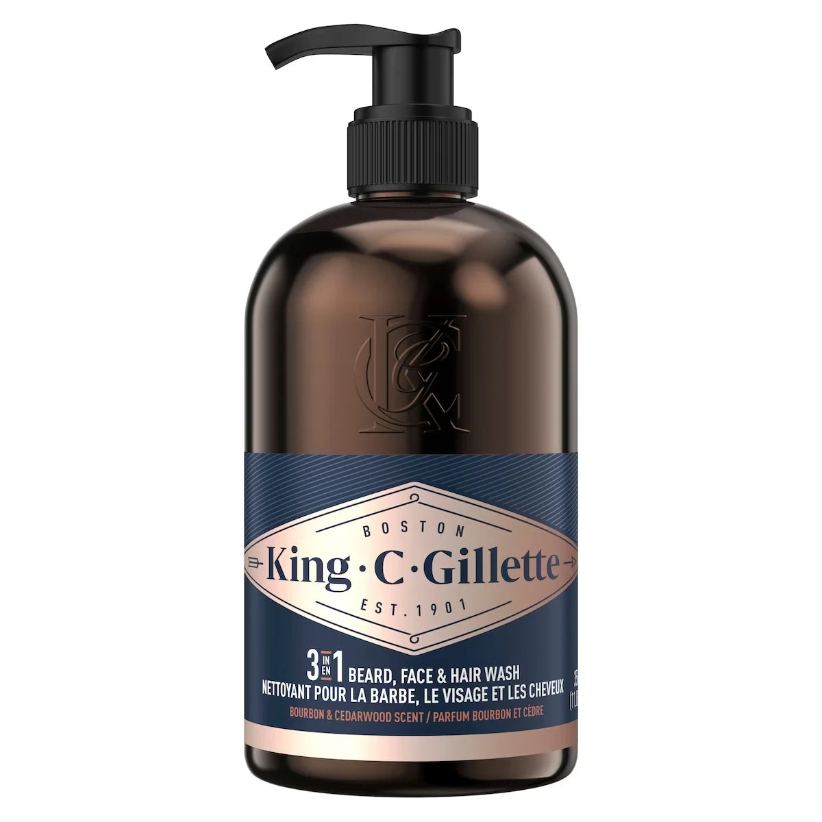 Nettoyant 3&nbsp;en&nbsp;1 pour la barbe, le visage & les cheveux King C. avec le parfum emblématique King C., 350&nbsp;mL (11,8&nbsp;oz)