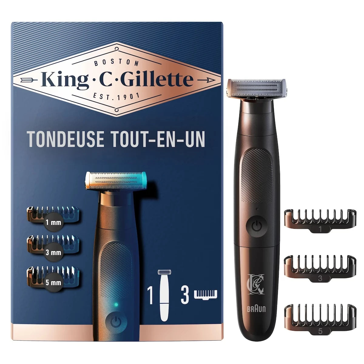 Tondeuse tout-en-un King C. avec la nouvelle technologie CenterCut pour une efficacité et une proximité optimales, une conception sans fil et un rasage facile et rapide