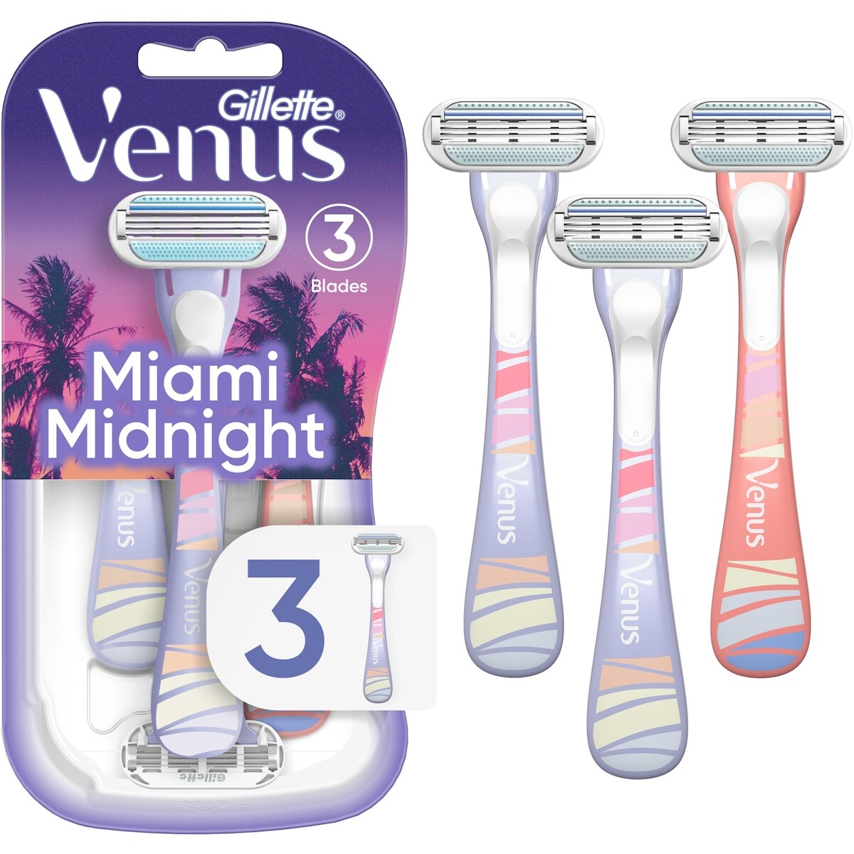 Rasoirs jetables pour femmes Gillette Venus Minuit à Miami Doux avec aloès