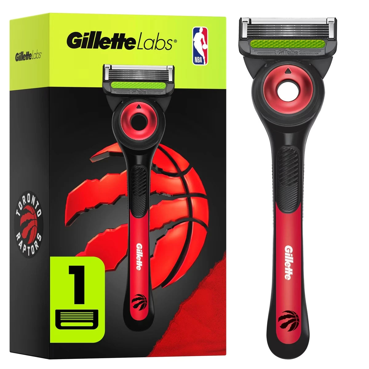 Rasoir pour hommes sous licence officielle des Raptors, 1&nbsp;manche, 1&nbsp;cartouche de rechange