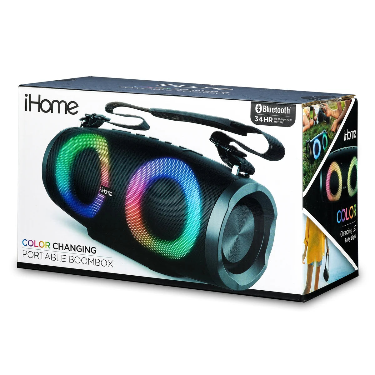 Boombox portable a changement de couleur