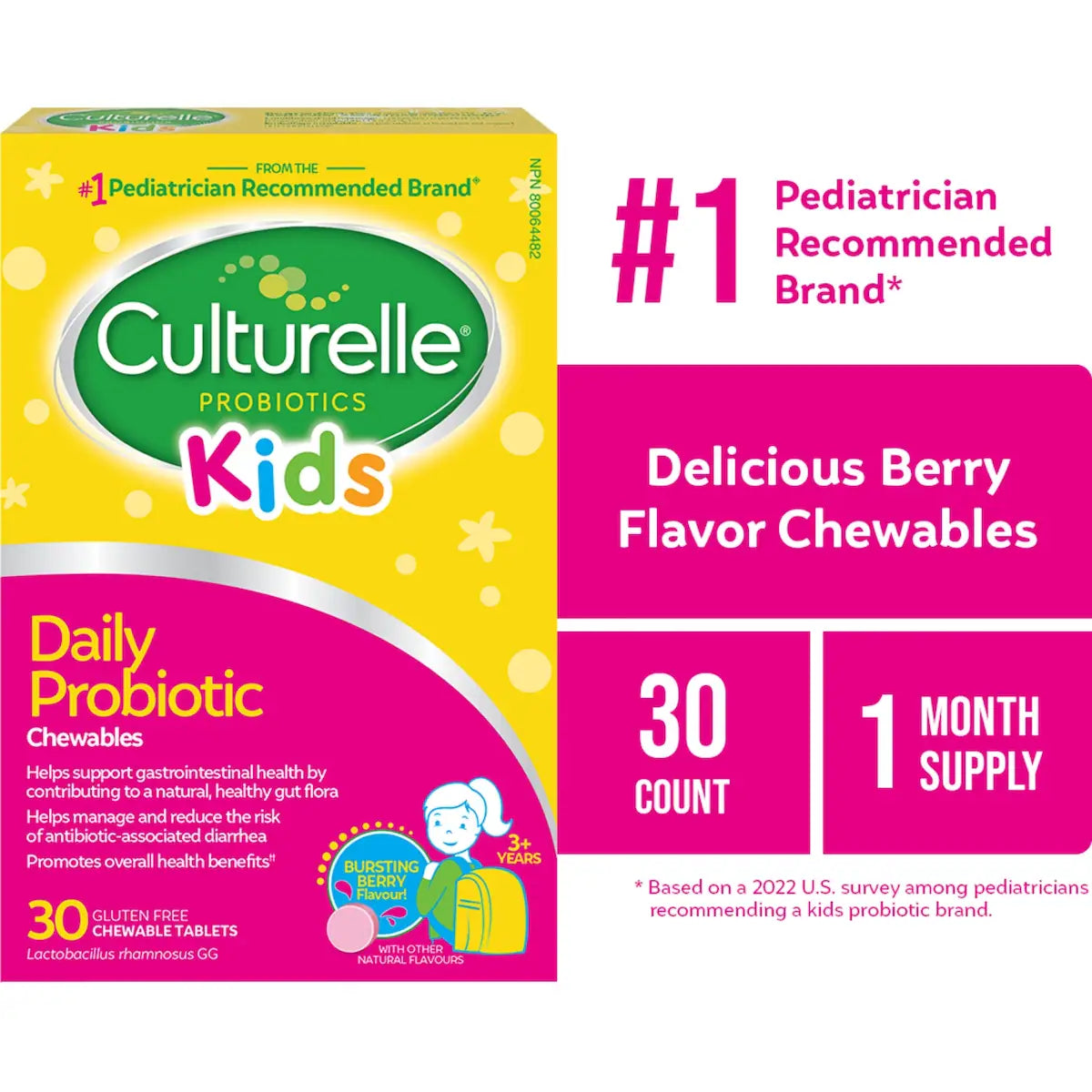 Enfants supplément de probiotiques quotidien à croquer