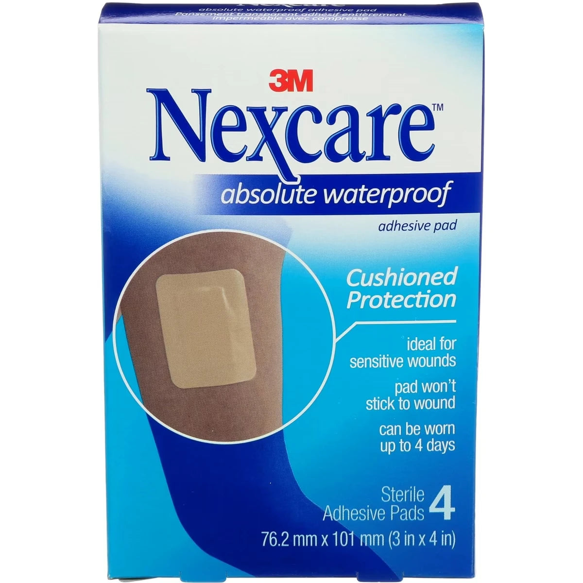 Pansement adhésif entièrement imperméable avec compresse(MC), AWP-34-CA