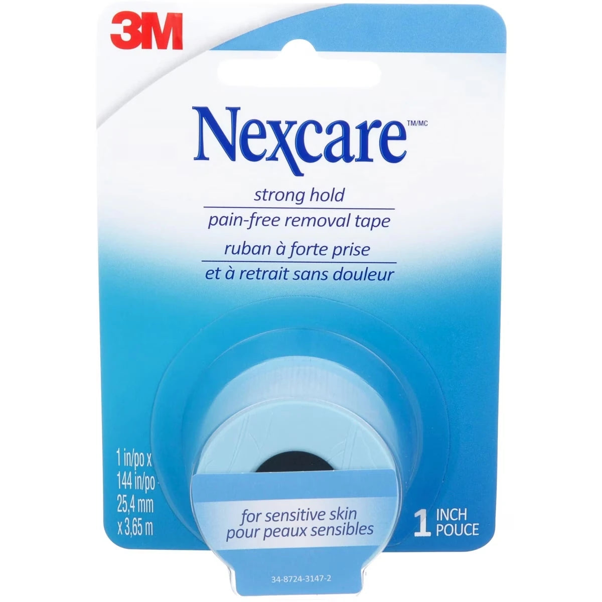 Ruban à retrait sans douleur à forte prise SST-1-CA(MC), 25,4 mm x 3,7 m (1 po x 4 v), 1/paquet