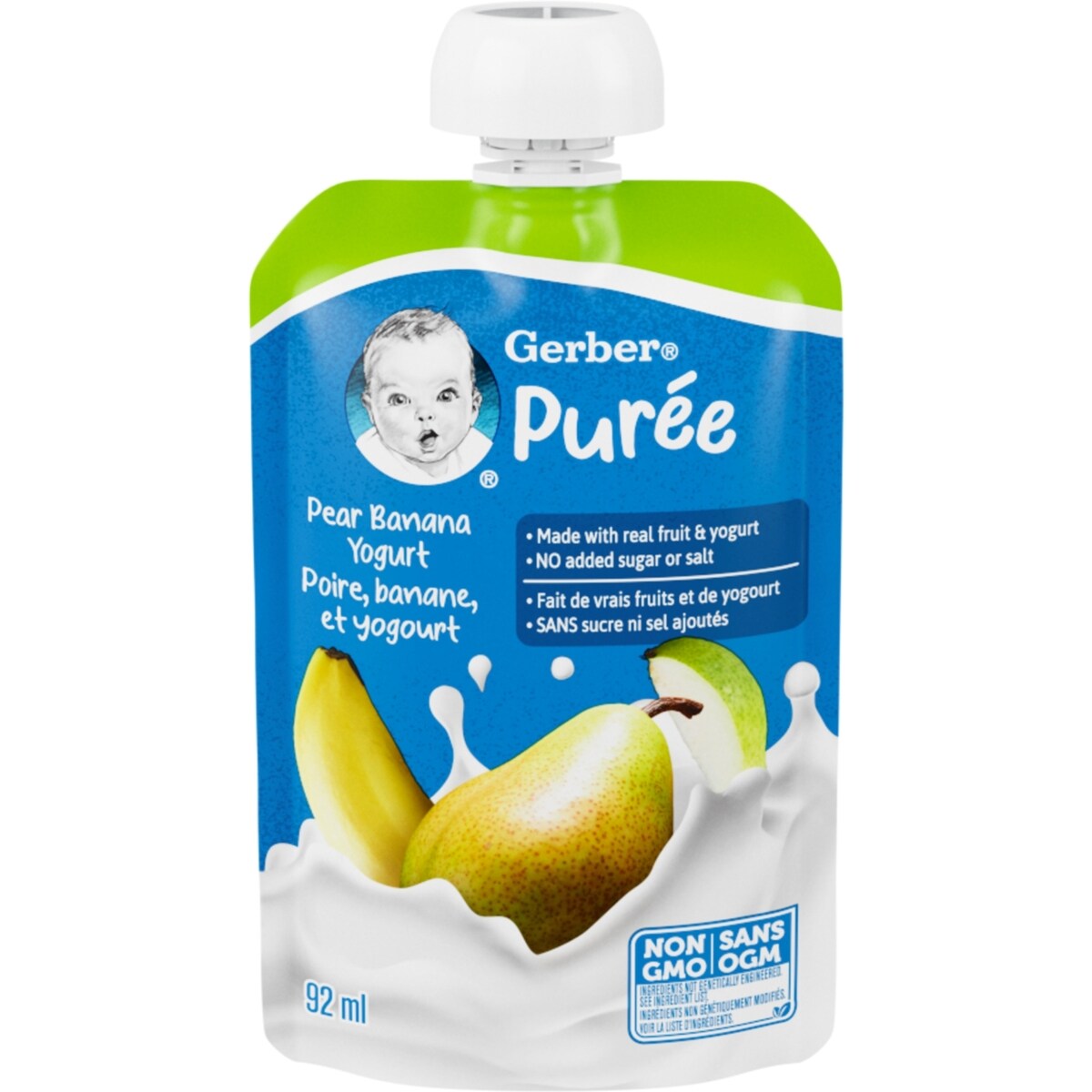 Purée Poire, banane et yogourt, pour bébés