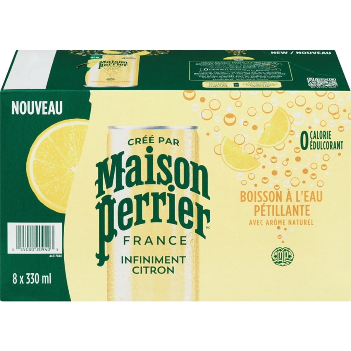 Infiniment Citron, boisson à l'eau pétillante