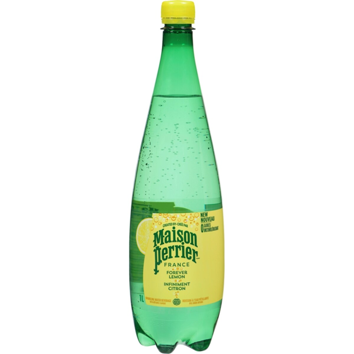 Infiniment Citron, boisson à l'eau pétillante, arôme naturel de citron, sans calorie, sans édulcorant, sans sodium, recueillie et embouteillée en France