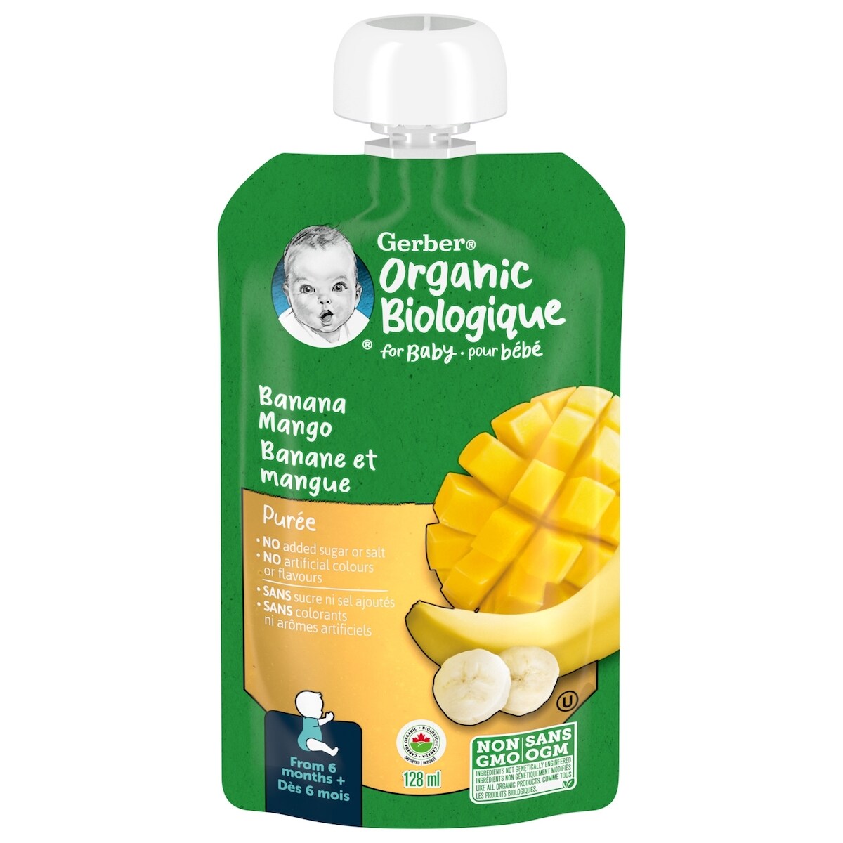 Purée Biologique Banane Mangue Aliment pour Bébé