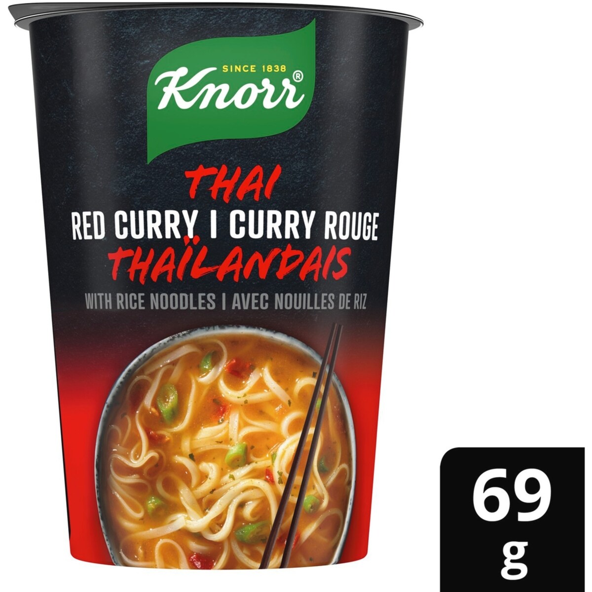 Tasse à Nouilles de Riz Curry Rouge Thaïlandais faible en gras