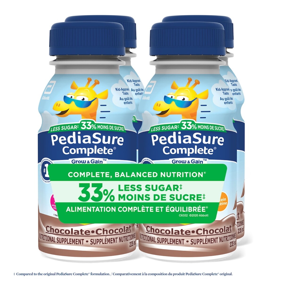 Complete® Réduit en sucre, supplément nutritionnel, 4 x 235 mL, chocolat