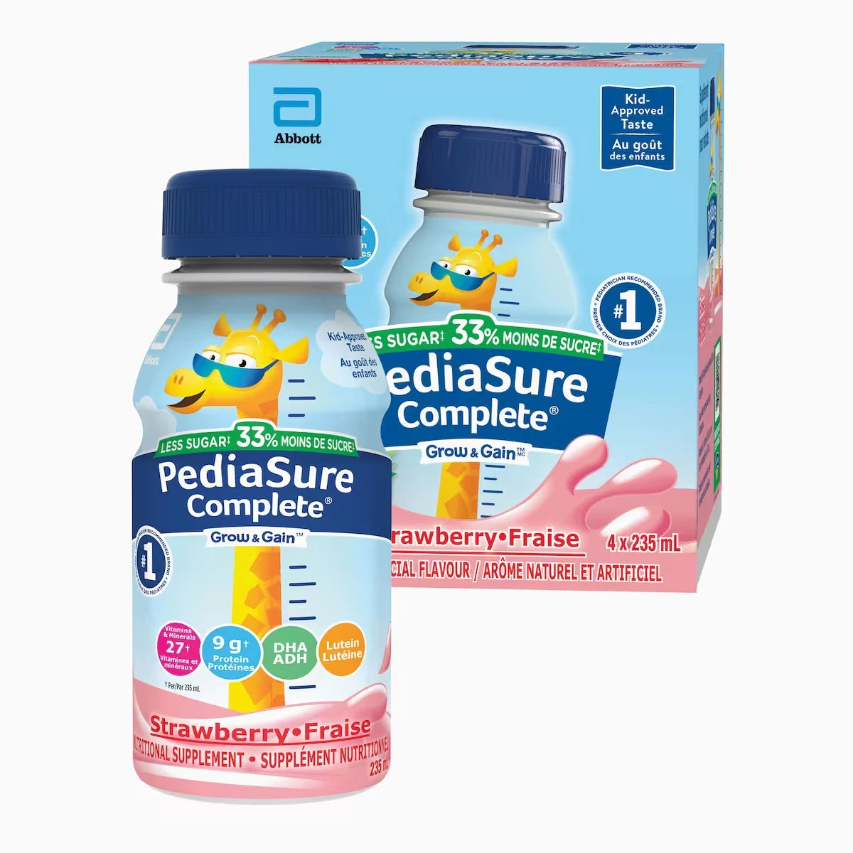 Complete® Réduit en sucre, supplément nutritionnel, 4 x 235 mL, fraise