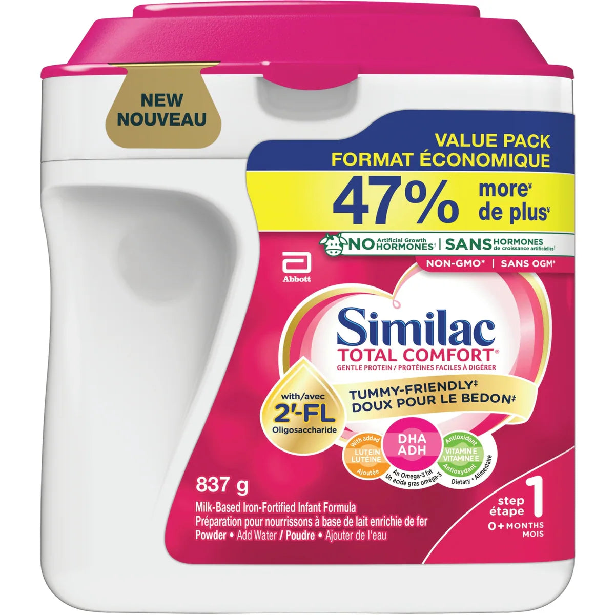 Total Comfort, préparation pour nourrissons en poudre, 0+ mois, emballage rose