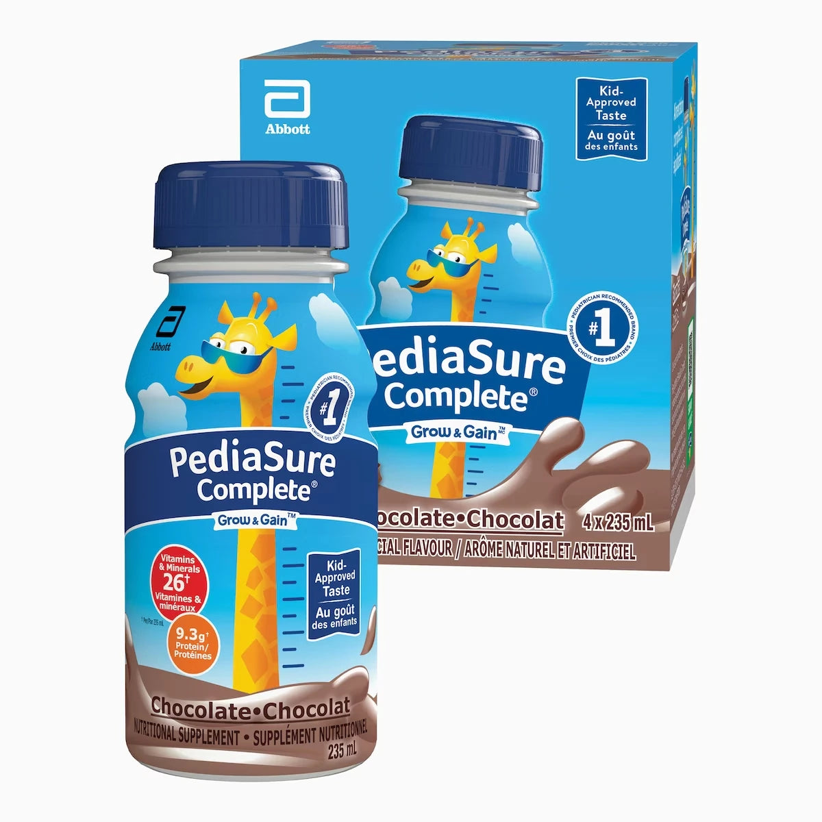 Complete�, Suppl�Ment Nutritionnel, 4 X 235 Ml, Chocolat - Boisson Nutritive Pour Enfants, Source D'Adh Et De Vitamines, Favorise Le Gain De Poids Lorsqu’Il Est Pris 2 Fois Par Jour