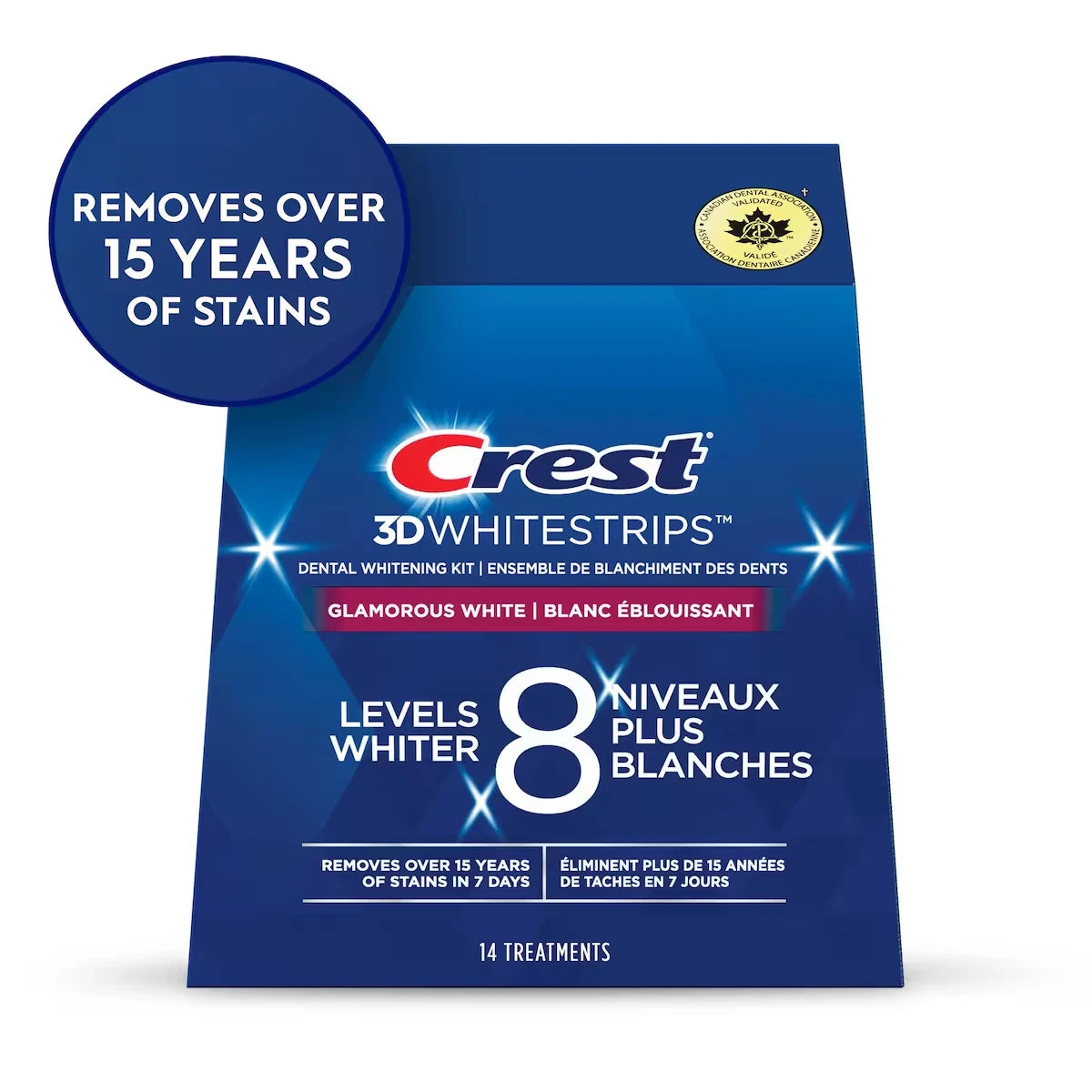 Ensemble de blanchiment des dents 3D White Whitestrips Blanc éblouissant, 14 traitements