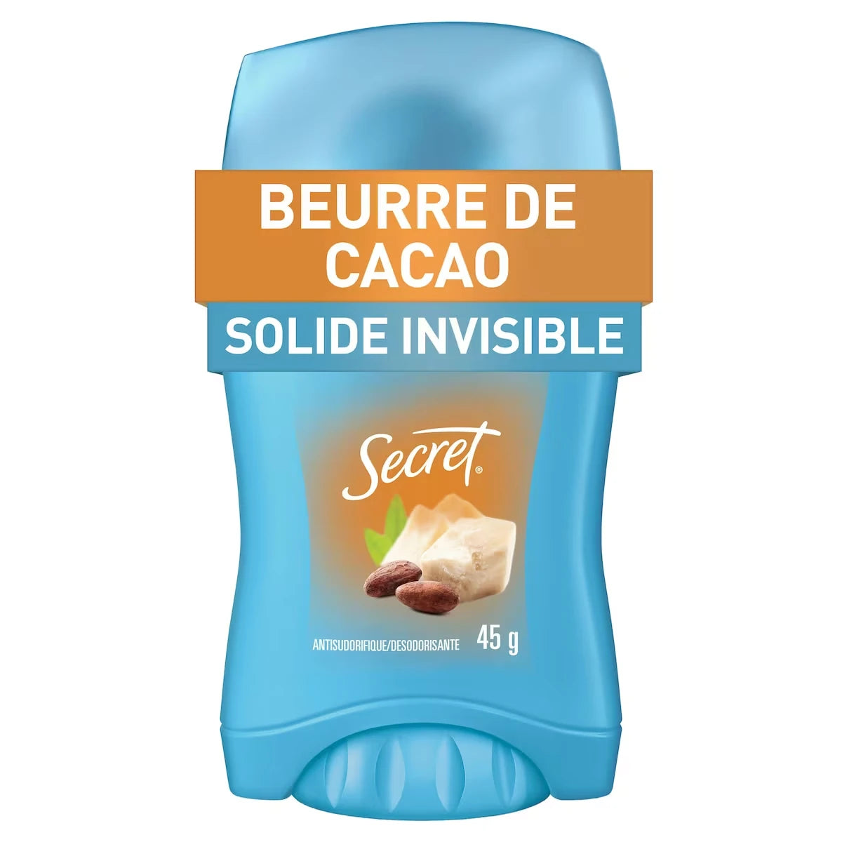 Antisudorifique et désodorisant pour femmes invisible en bâton Fraîcheur, Beurre de cacao