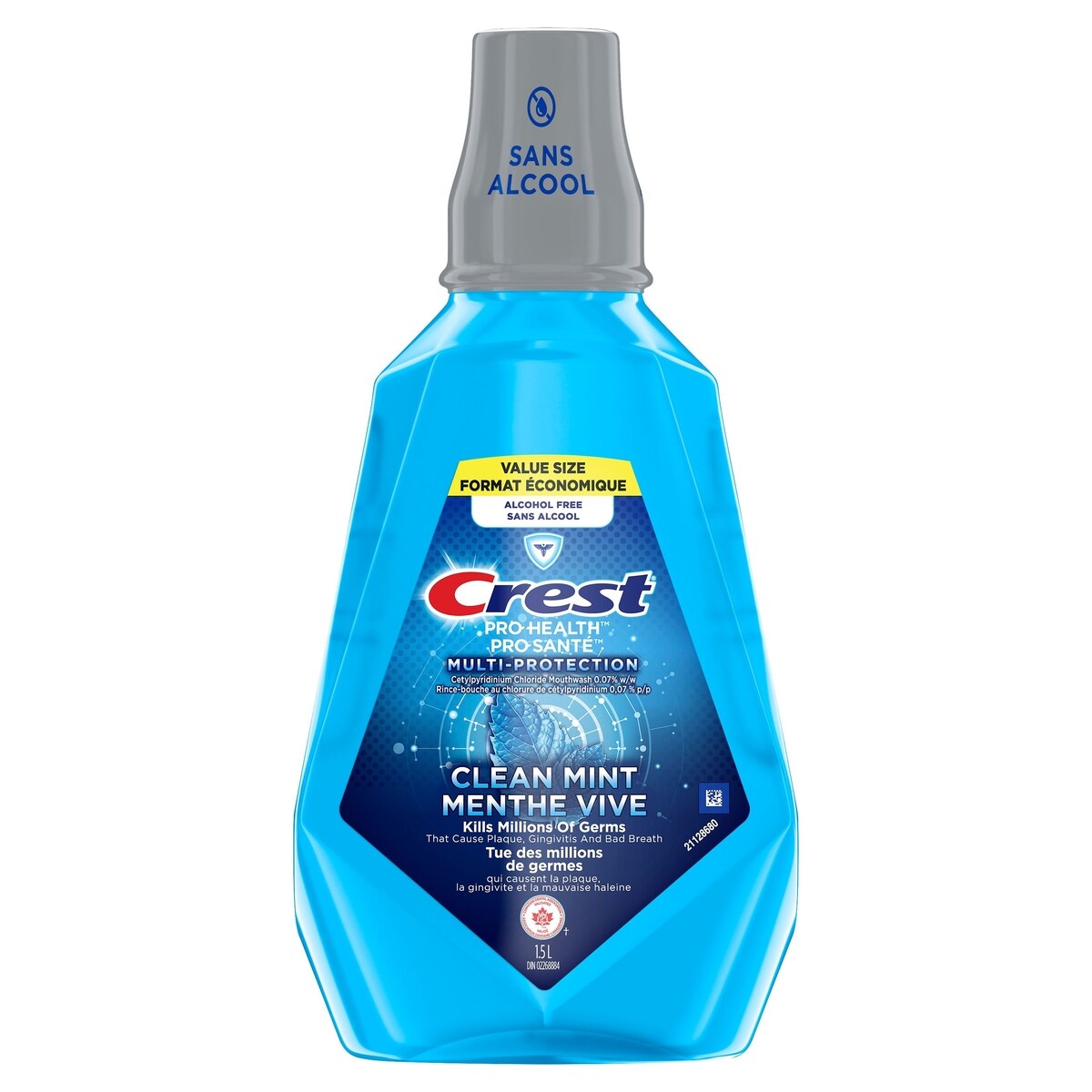 Rince-bouche sans alcool avec CPC (Chlorure de cétylpyridinium) Pro-Santé Multi-Protection, Menthe vive, 1,5 L