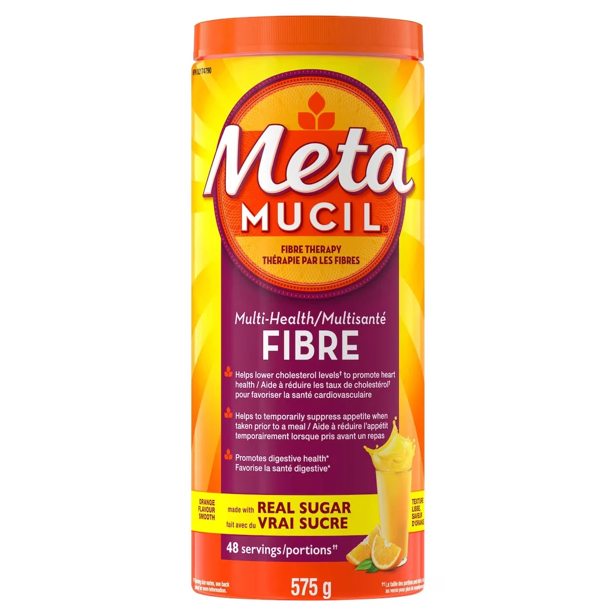 Fibres MultiSanté 3 en 1! Supplément de fibres en poudre, Orange, 575 g