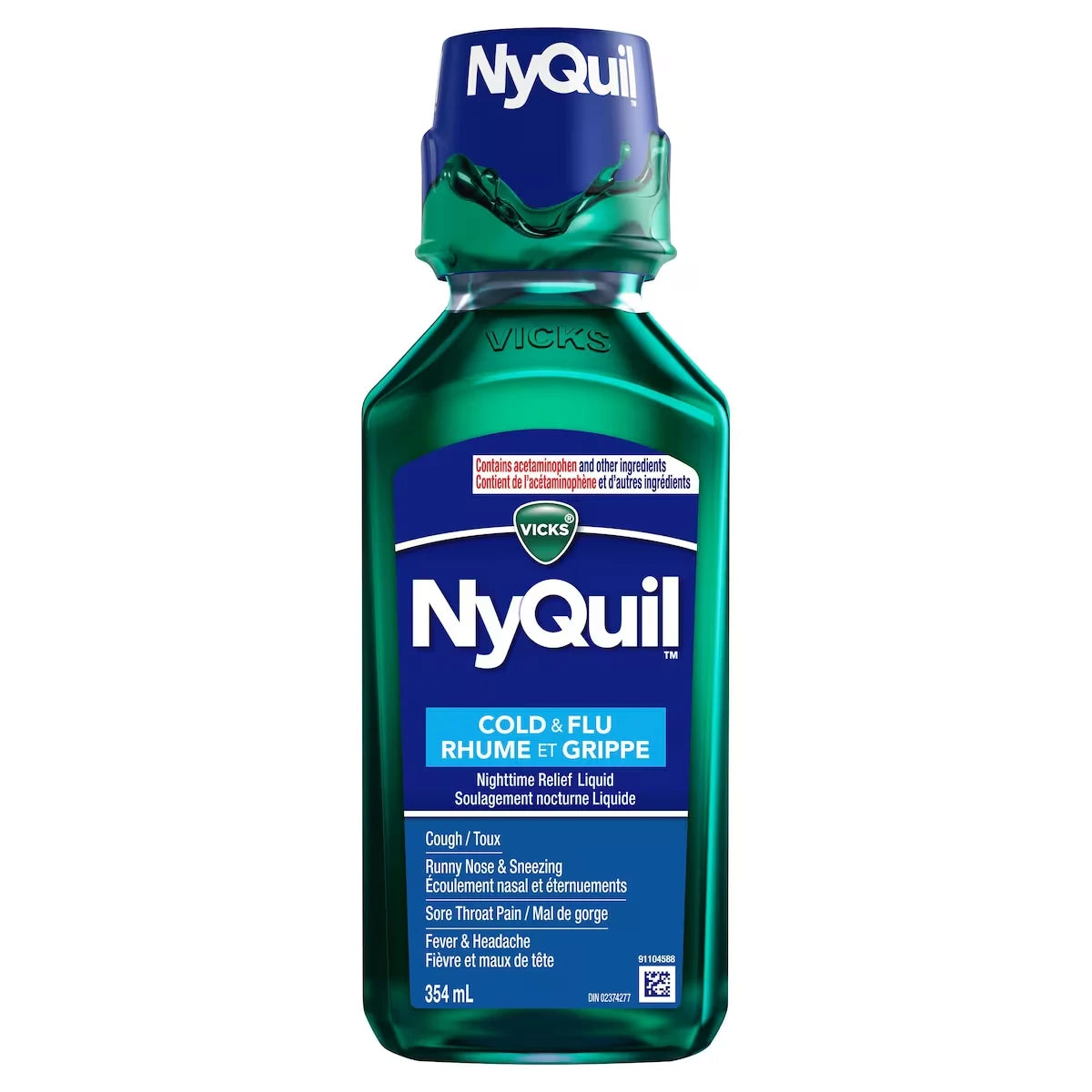 Liquide NyQuil Rhume et grippe Soulagement nocturne, Original, 354 mL